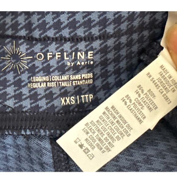 Offline‎ By Aerie Hi Rise Houndstooth Blue Legging XXS NWT - Picture 8 of 12